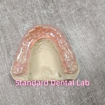 Pink Combo Dental Night Guard Lembut Dan Kekerasan Dengan Glitter